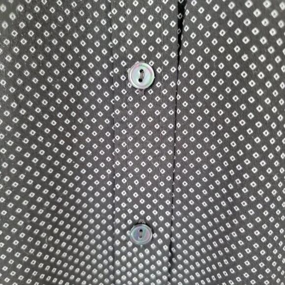 Apt 9 Long Sleeve Button Down Pin Dot Blouse Black White Womens Size M Polyester - Picture 5 of 11